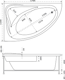 Bas Акриловая ванна Милан 170х110 R – фотография-3